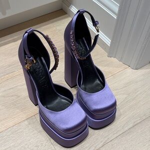 Versace Lavender Platform Heels